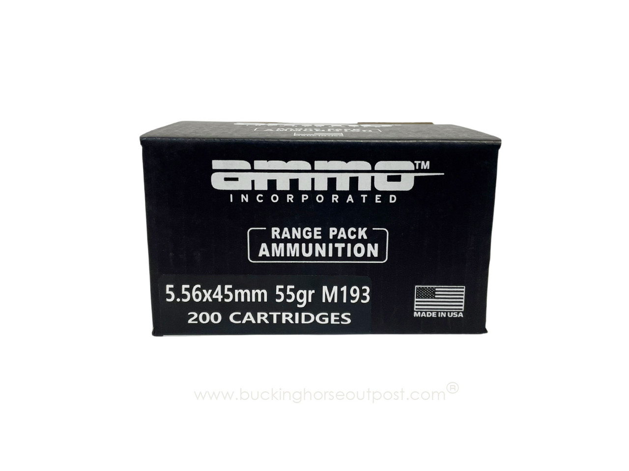 Ammo Inc 5.56mm 55 grain M193 Military Brass Range Pack, 200 rds per box (556055M193