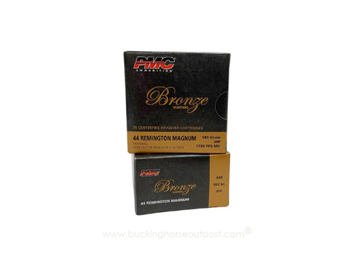 PMC Ammunition Bronze .44 Remington Magnum 180 Grain Jacketed Hollow Point 25rds Per Box (44B) - FREE SHIPPING ON ORDERS OVER $200  PMC Ammunition Bronze .44 Remington Magnum 180 Grain Jacketed Hollow Point 25rds Per Box (44B) - FREE SHIPPING ON ORDERS OVER $200