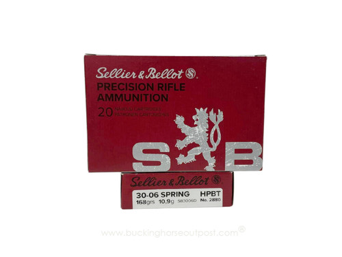 Sellier & Bellot  .30-06 Springfield 168 Grain Hollow Point Boat Tail 20rds Per Box (SB3006D) - FREE SHIPPING ON ORDERS OVER $200  Sellier & Bellot  .30-06 Springfield 168 Grain Hollow Point Boat Tail 20rds Per Box (SB3006D) - FREE SHIPPING ON ORDERS OVER $200