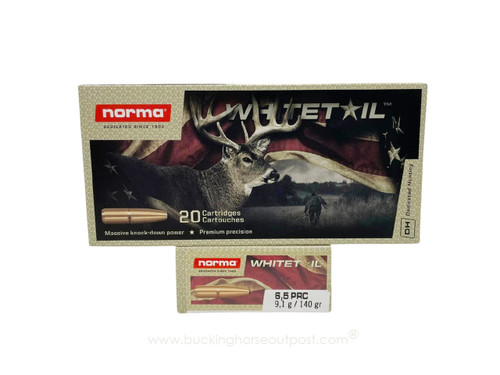 Norma Whitetail 6.5mm PRC 140 Grain Soft Point 20rds Per Box (20166592) - FREE SHIPPING ON ORDERS OVER $200  Norma Whitetail 6.5mm PRC 140 Grain Soft Point 20rds Per Box (20166592) - FREE SHIPPING ON ORDERS OVER $200