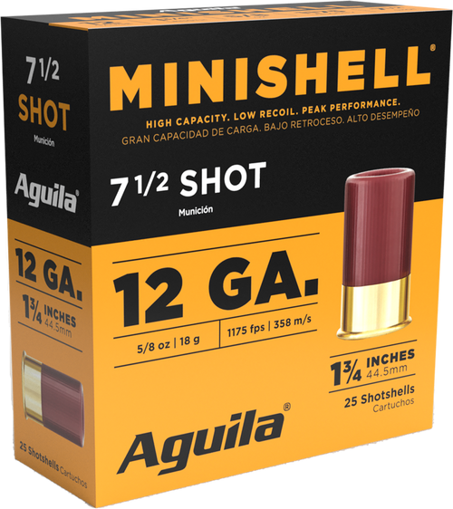 Aguila Minishell  12 Gauge 1-3/4" 5/8oz #7.5 Shot 25rds Per Box (1CHB1387) - FREE SHIPPING ON ORDERS OVER $200