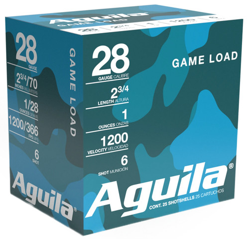 Aguila Game Load 28 Gauge 2-3/4" 1oz #6 Shot 25rds Per Box (1CHB2836) - FREE SHIPPING ON ORDERS OVER $200  Aguila Game Load 28 Gauge 2-3/4" 1oz #6 Shot 25rds Per Box (1CHB2836) - FREE SHIPPING ON ORDERS OVER $200