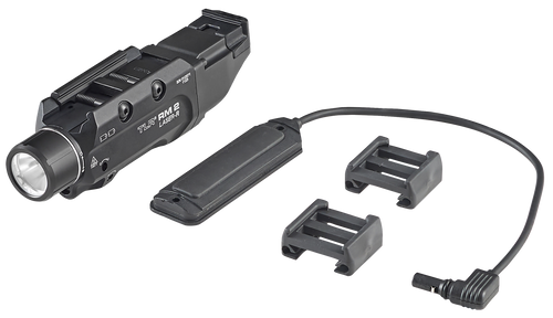Streamlight 69447 TLR-2 RM w/Laser Black Aluminum, 1,000 Lumens White LED Bulb/Red Laser, 297 Meters Beam, Picatinny Rail Mount