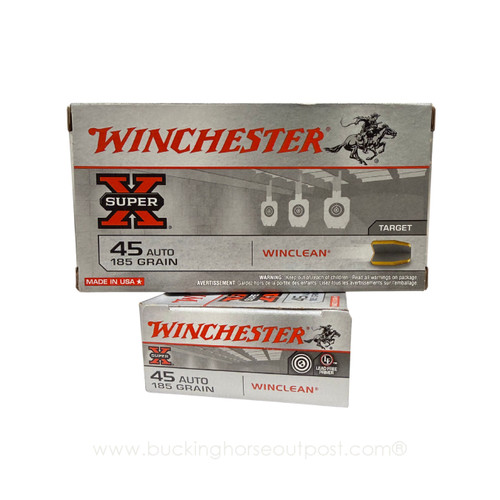 Winchester Super X Winclean 45 Auto 185 Grain Brass Enclosed Base, 50rds per box Police Trade In
