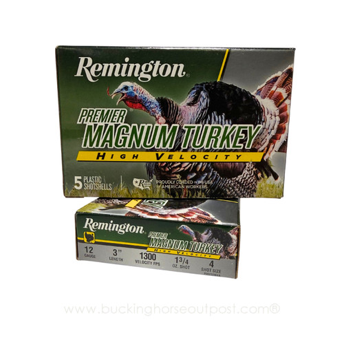 Remington 12 Gauge 3" Premier Magnum Turkey 1 3/4oz 4 Shot, 5rds per box