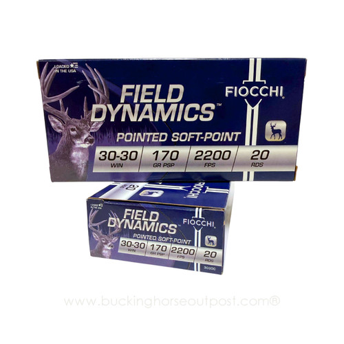 Fiocchi 30-30 Winchester Field Dynamics 170 Grain Pointed Soft Point, 20rds per box Fiocchi 30-30 Winchester Field Dynamics 170 Grain Pointed Soft Point, 20rds per box