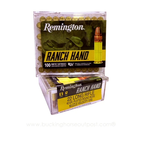 Remington Ranch Hand 22 Long Rifle 40 Grain Plated Round Nose, 100rds Per Box (R21263)- FREE SHIPPING ON ORDERS OVER $200