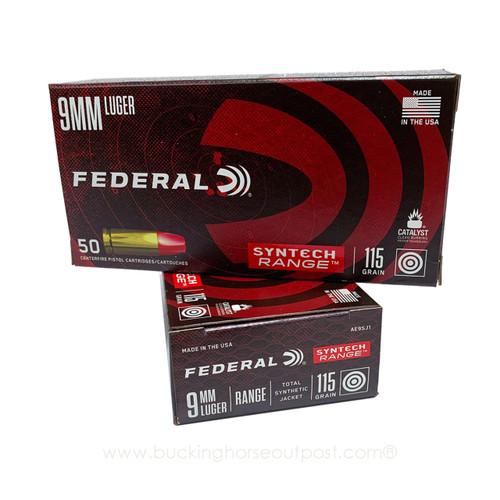 Federal American Eagle 9mm 115 Grain Training Total Synthetic Jacket 50rds Per Box (AE9SJ1)- FREE SHIPPING ON ORDERS OVER $200  Federal American Eagle 9mm 115 Grain Training Total Synthetic Jacket 50rds Per Box (AE9SJ1)- FREE SHIPPING ON ORDERS OVER $200