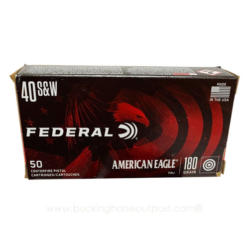 Federal American Eagle .40 S&W 180 Grain Full Metal Jacket 50rds Per Box (AE40R1)- FREE SHIPPING ON ORDERS OVER $200  Federal American Eagle .40 S&W 180 Grain Full Metal Jacket 50rds Per Box (AE40R1)- FREE SHIPPING ON ORDERS OVER $200