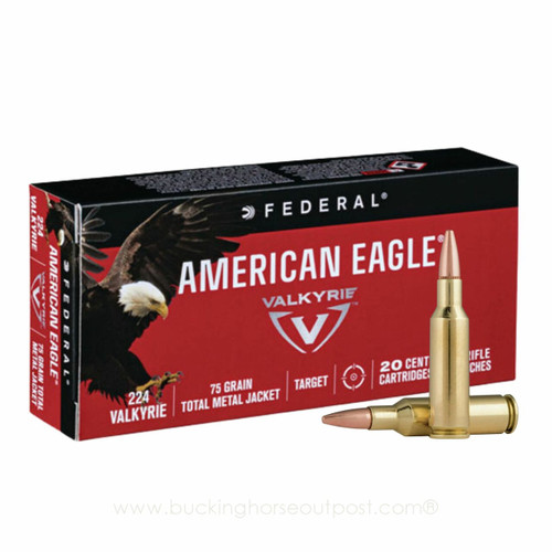 Federal American Eagle .224 Valkyrie 75 Grain Total Metal Jacket 20rds Per Box (AE224VLK1)- FREE SHIPPING ON ORDERS OVER $200  Federal American Eagle .224 Valkyrie 75 Grain Total Metal Jacket 20rds Per Box (AE224VLK1)- FREE SHIPPING ON ORDERS OVER $200