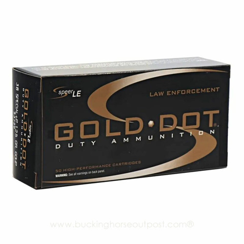 Speer Gold Dot .38 Special (+P) 125 Grain  Jacketed Hollow Point 50rds Per Box (53720)- FREE SHIPPING ON ORDERS OVER $200  Speer Gold Dot .38 Special (+P) 125 Grain  Jacketed Hollow Point 50rds Per Box (53720)- FREE SHIPPING ON ORDERS OVER $200