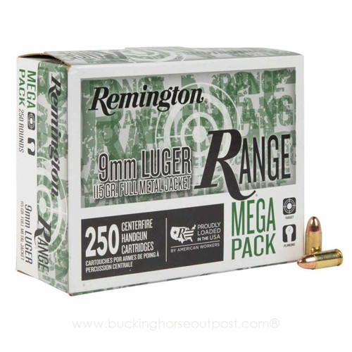 Remington Range T9MM3A 9mm 115 Grain Full Metal Jacket 250rds Per Box (R23975)- FREE SHIPPING ON ORDERS OVER $200  Remington Range T9MM3A 9mm 115 Grain Full Metal Jacket 250rds Per Box (R23975)- FREE SHIPPING ON ORDERS OVER $200