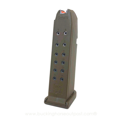 Glock 17 9mm 17rd Magazine Flat Dark Earth With Orange Follower | LIMIT 5  Glock 17 9mm 17rd Magazine Flat Dark Earth With Orange Follower | LIMIT 5
