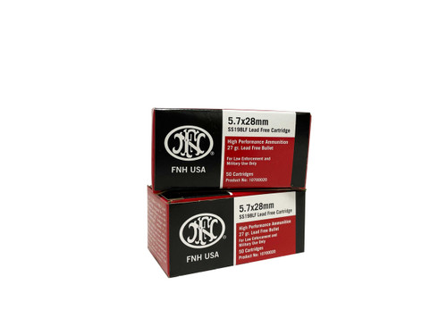 FNH SS198LF 5.7x28mm 27 Grain Lead Free Green-Tip Hollow Point 50rds Per Box (10700021)- FREE SHIPPING ON ORDERS OVER $200  FNH SS198LF 5.7x28mm 27 Grain Lead Free Green-Tip Hollow Point 50rds Per Box (10700021)- FREE SHIPPING ON ORDERS OVER $200