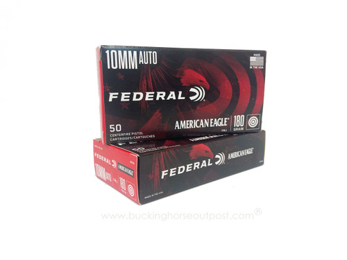 Federal American Eagle 10mm Auto 180 Grain Full Metal Jacket 50rds Per Box (AE10A)- FREE SHIPPING ON ORDERS OVER $200  Federal American Eagle 10mm Auto 180 Grain Full Metal Jacket 50rds Per Box (AE10A)- FREE SHIPPING ON ORDERS OVER $200