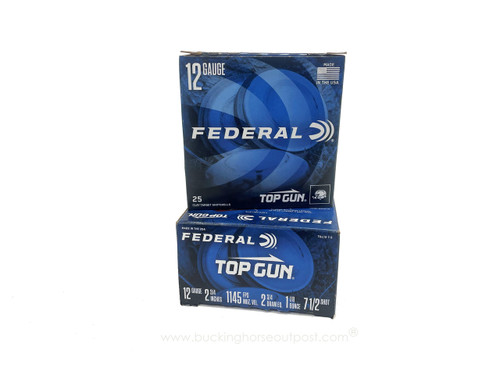 Federal Top Gun 12 Gauge 2-3/4" 1-1/8oz #7.5 Shot 25rds Per Box| Limit 10 (TG12/7.5)- FREE SHIPPING ON ORDERS OVER $200  Federal Top Gun 12 Gauge 2-3/4" 1-1/8oz #7.5 Shot 25rds Per Box| Limit 10 (TG12/7.5)- FREE SHIPPING ON ORDERS OVER $200