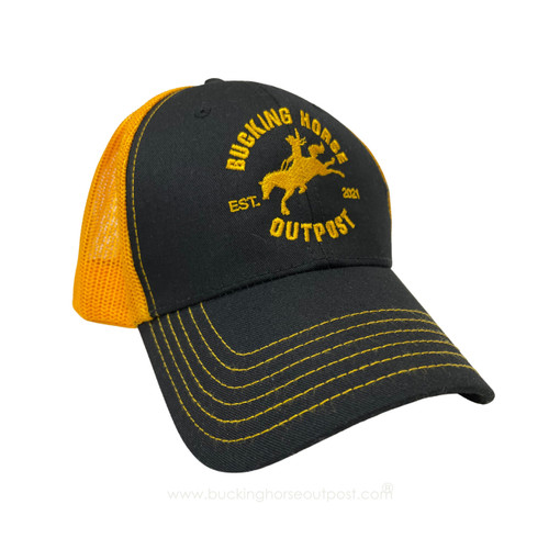 BHO Trucker Style Logo Hat Black/Gold Adjustable Snap Back  BHO Trucker Style Logo Hat Black/Gold Adjustable Snap Back