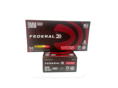 Federal American Eagle Syntech 9mm 124 Grain Total Synthetic Jacket 50rds Per Box (AE9SJ2)- FREE SHIPPING ON ORDERS OVER $200  Federal American Eagle Syntech 9mm 124 Grain Total Synthetic Jacket 50rds Per Box (AE9SJ2)- FREE SHIPPING ON ORDERS OVER $200