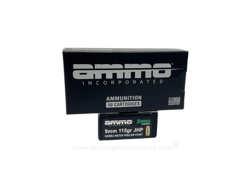 Ammo Inc. Signature 9mm 115 Grain Sierra Match Jacketed Hollow Point 50rds Per Box (9115JHP-SRR50)- FREE SHIPPING ON ORDERS OVER $200 