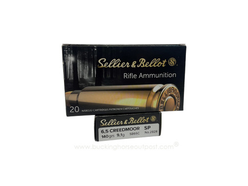 Sellier & Bellot 6.5mm Creedmoor 140 Grain Soft Point 20rds Per Box (SB65C)- FREE SHIPPING ON ORDERS OVER $200  Sellier & Bellot 6.5mm Creedmoor 140 Grain Soft Point 20rds Per Box (SB65C)- FREE SHIPPING ON ORDERS OVER $200