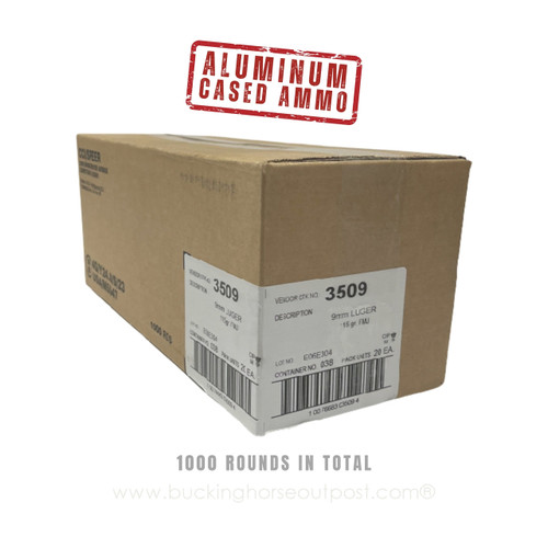 CCI Blazer ALUMINUM 9mm 115 Grain Full Metal Jacket 1000rds Per Case (3509)- FREE SHIPPING ON ORDERS OVER $200  CCI Blazer ALUMINUM 9mm 115 Grain Full Metal Jacket 1000rds Per Case (3509)- FREE SHIPPING ON ORDERS OVER $200