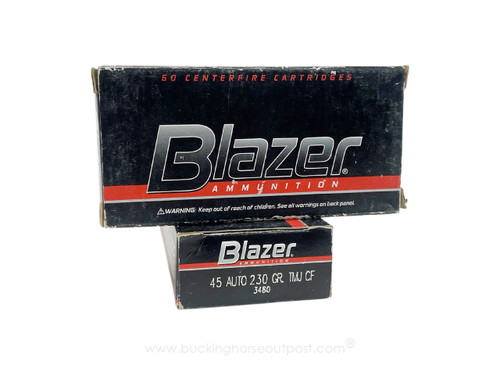 CCI Blazer Cleanfire .45 Auto 230 Grain ALUMINUM Case Total Metal Jacket 50rds Per Box (3480) - Police Trade In - FREE SHIPPING ON ORDERS OVER $200  CCI Blazer Cleanfire .45 Auto 230 Grain ALUMINUM Case Total Metal Jacket 50rds Per Box (3480) - Police Trade In - FREE SHIPPING ON ORDERS OVER $200
