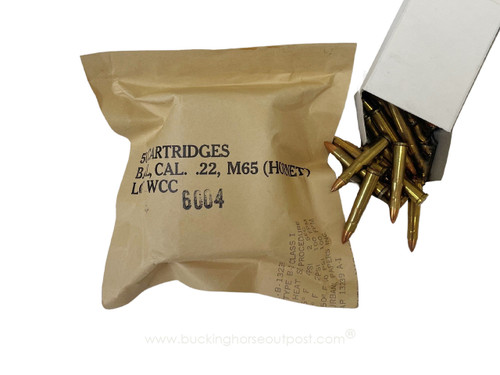Western Cartridge Company M65 Military Rifle Survival Ammo .22 Hornet 45 Grain Full Metal Coating 50rds Per Box (M65) - Police Trade In FREE SHIPPING ON ORDERS OVER $200 