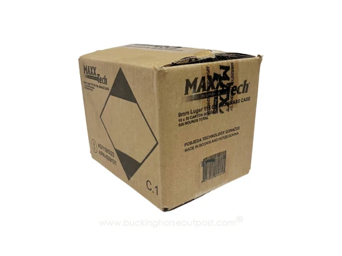 MaxxTech 9mm 115 Grain Full Metal Jacket 500rds Per Case (PTGB9MMB) - FREE SHIPPING ON ORDERS OVER $200 
