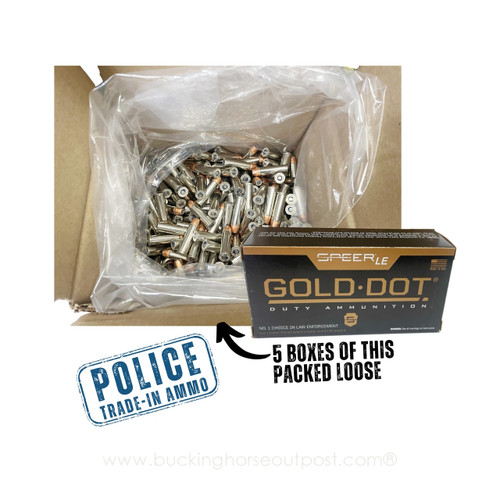 Speer Gold Dot .38 Special (+P) 125 Grain Jacketed Hollow Point 250rds Per Box (53720) - Police Trade In - FREE SHIPPING ON ORDERS OVER $200  Speer Gold Dot .38 Special (+P) 125 Grain Jacketed Hollow Point 250rds Per Box (53720) - Police Trade In - FREE SHIPPING ON ORDERS OVER $200