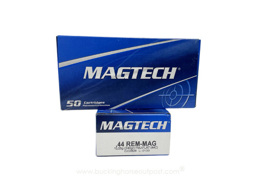 Magtech .44 Remington Magnum 240 Grain Full Metal Jacket 50rds Per Box (44C) - FREE SHIPPING ON ORDERS OVER $200  Magtech .44 Remington Magnum 240 Grain Full Metal Jacket 50rds Per Box (44C) - FREE SHIPPING ON ORDERS OVER $200