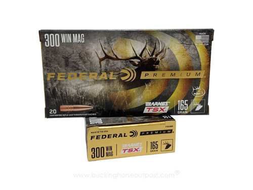 Federal Premium Centerfire Rifle .300 Winchester Magnum 165 Grain Barnes Triple-Shock X Bullet (TSX) 20rds Per Box (P300WR) - FREE SHIPPING ON ORDERS OVER $200 