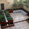 Pink Sandstone Paving In situ