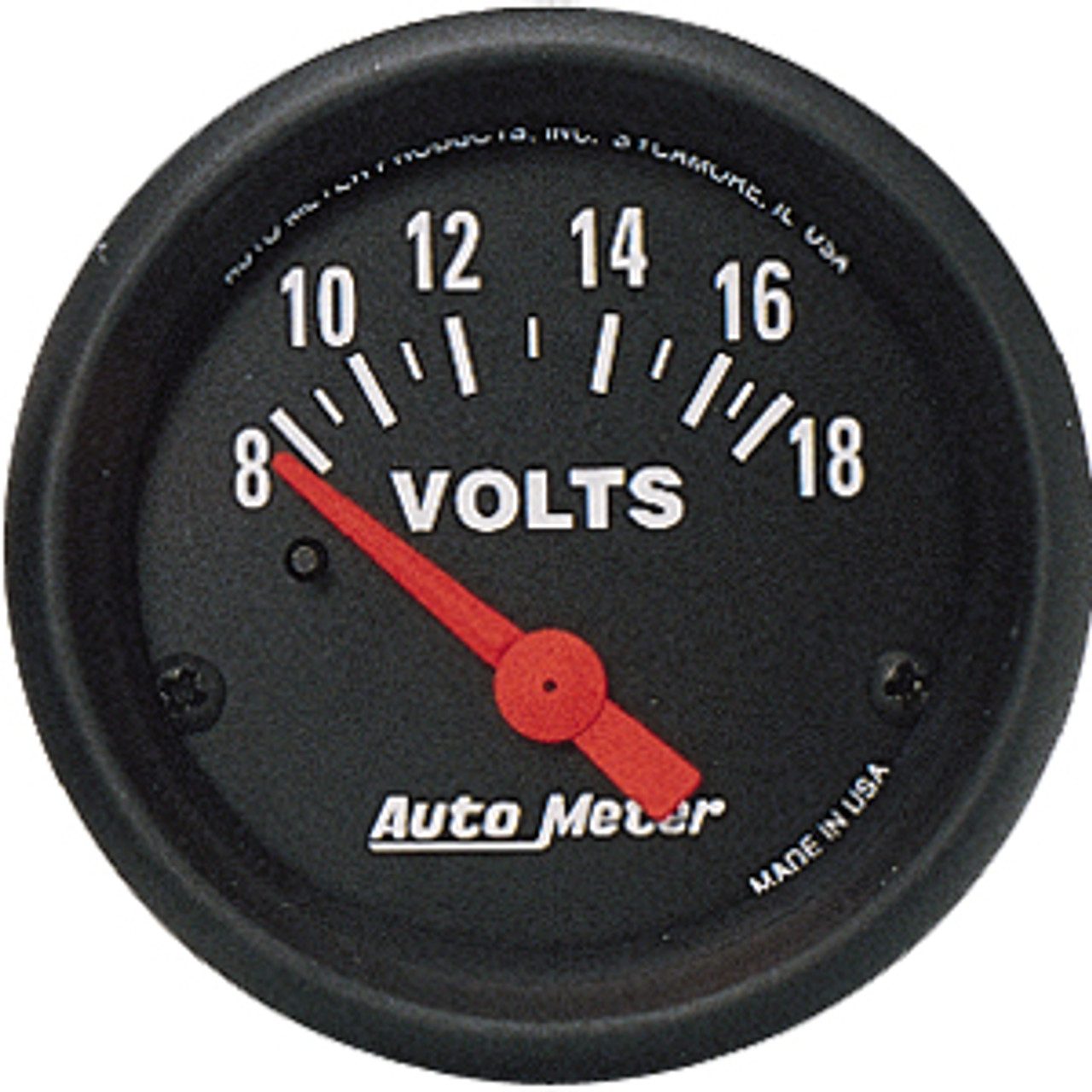 Autometer Z Series Voltmeter, 8-18 Volts Elec 2In.