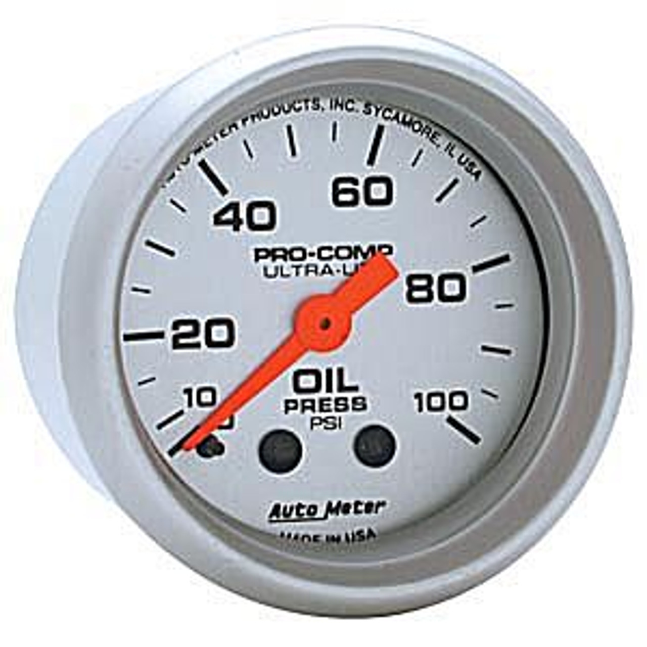 Autometer Ultra-Lite Oil Press, 0-100 Psi, Mech, 2In.