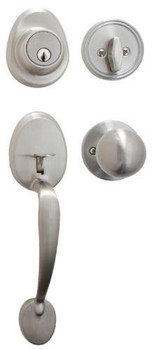 MASTER LOCK WR5 HANDLESET WITH BISCUIT STYLE KNOB AND SINGLE CYLINDER DEADBOLT HDLBC0615KA4W