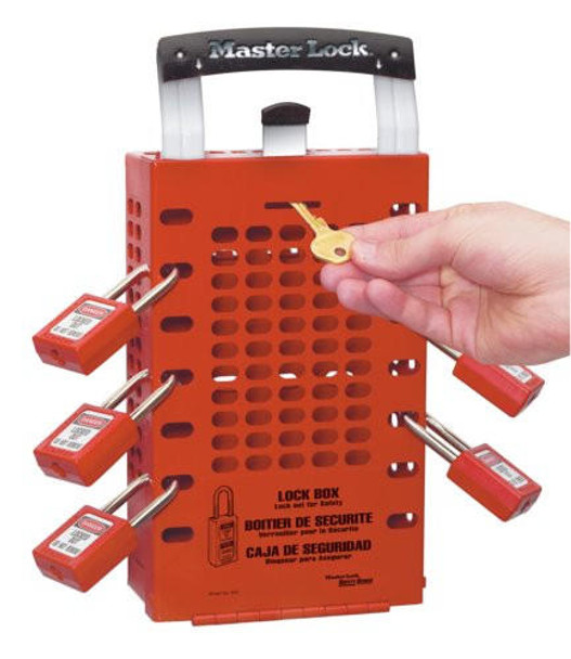 Master Lock Latch Tight™ Group Lockout Box 503RED