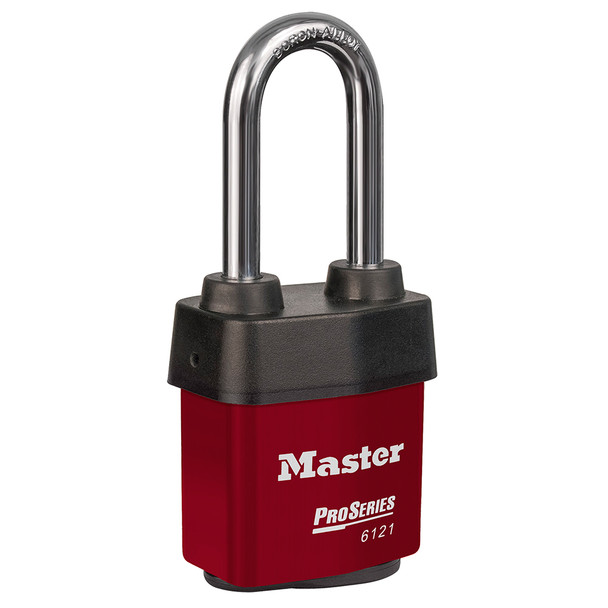 Master Lock Pro-Series® Weather Tough Covered Laminated Padlock 6121KALJ RED