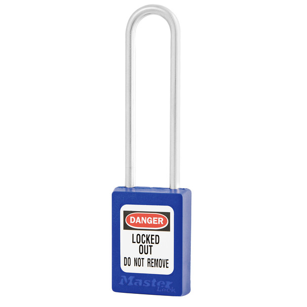 Master Lock Global Thermoplastic Snap Lock Safety Long Shackle Padlock S33LTBLU