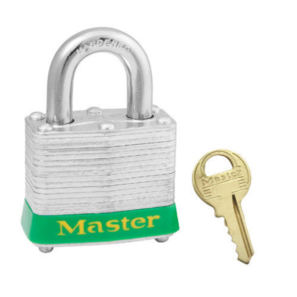 MASTER LOCK STEEL SAFETY PADLOCK 3GRN KD