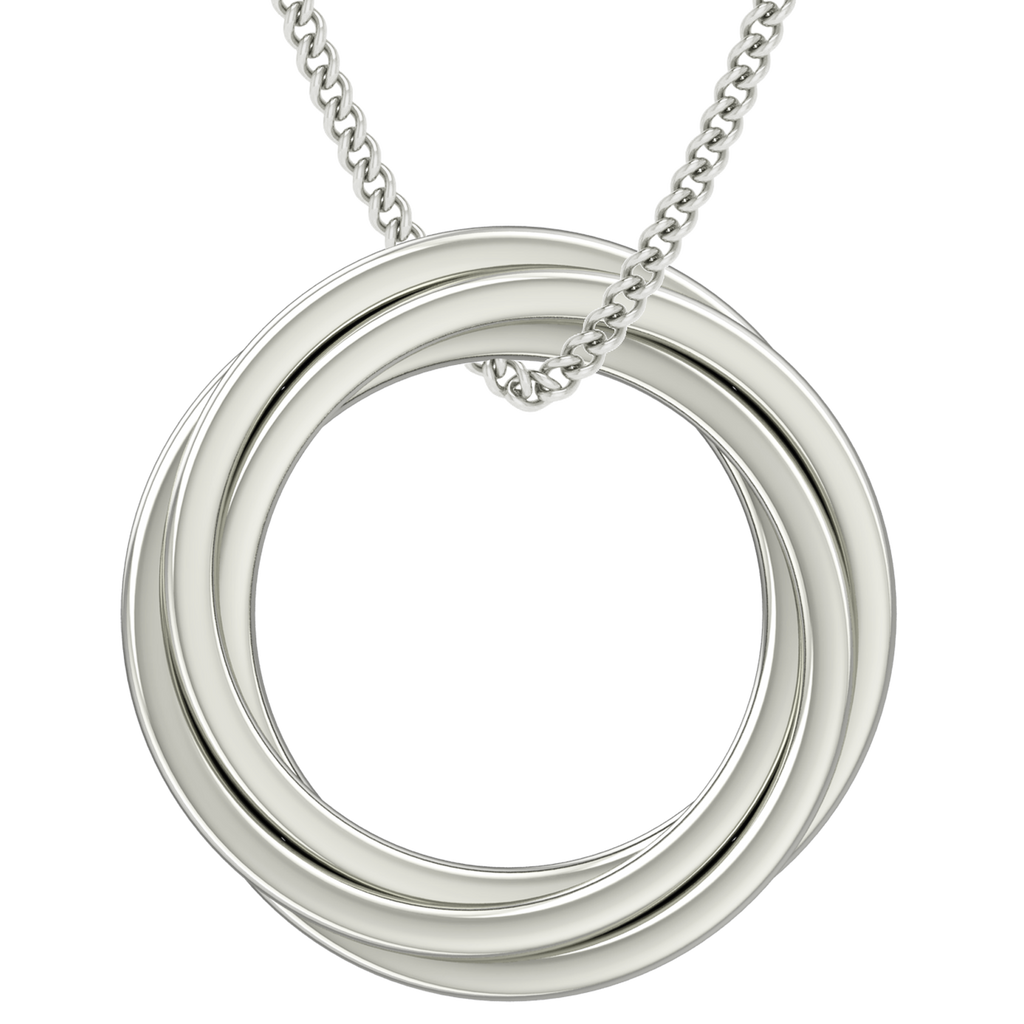 Russian Rings Necklace - the 'Catherine' - 9ct White Gold