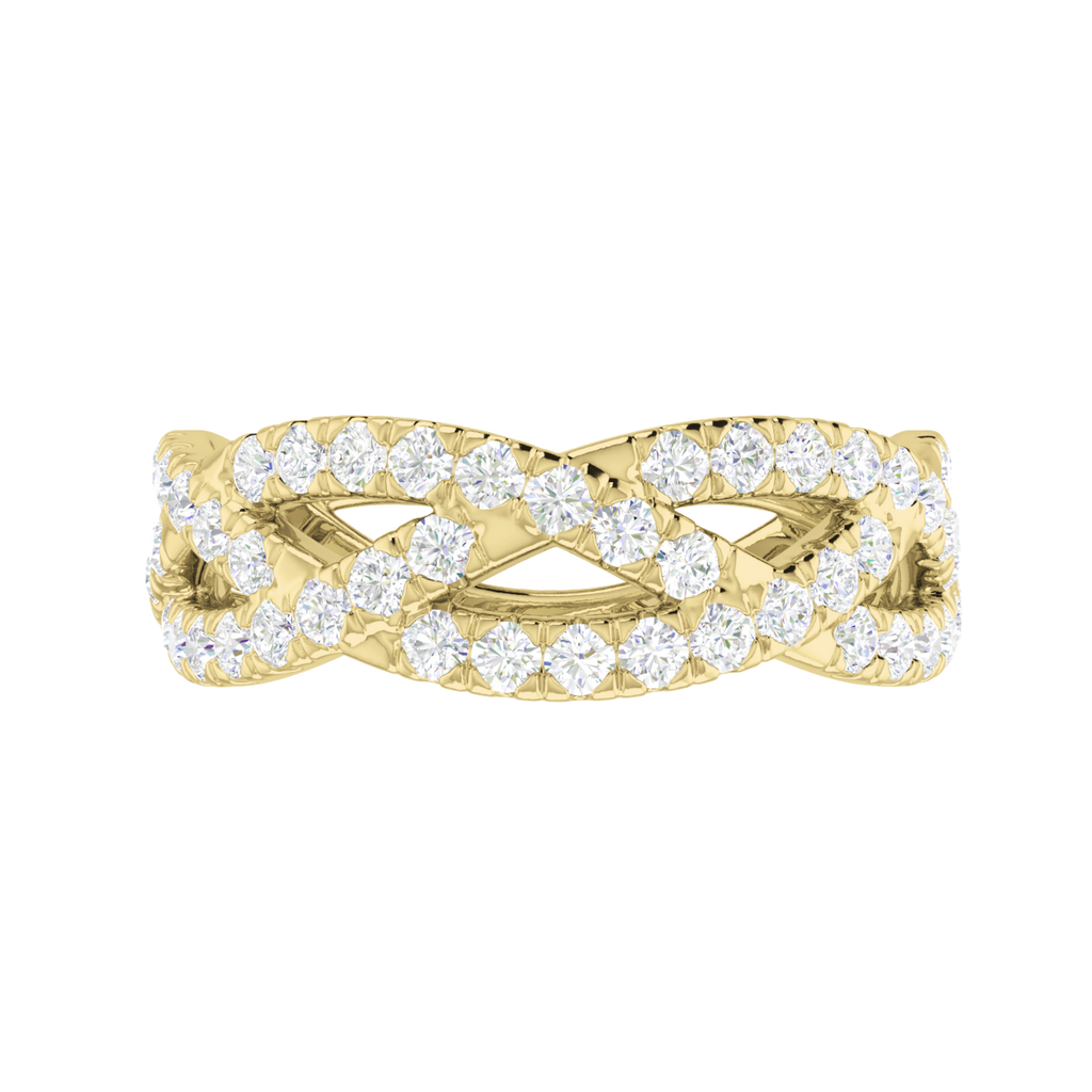 Diamond Woven Ring (Half) 9 Carat Yellow Gold - StyleRocks