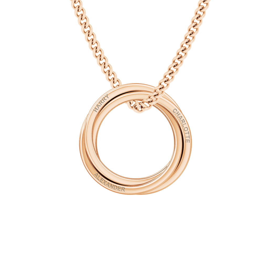 Russian Ring Necklace - the 'Zara' - 9ct Rose Gold