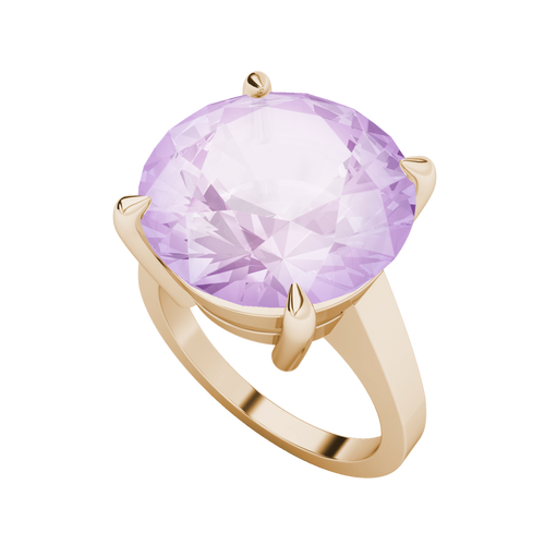 Round Brilliant Cut Pink Amethyst Cocktail Ring 9ct Rose Gold