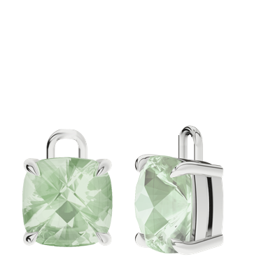 Green Amethyst 18ct White Gold Checkerboard Earrings - Drops Only ...