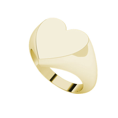 Heart Signet Ring 9ct Yellow Gold - StyleRocks