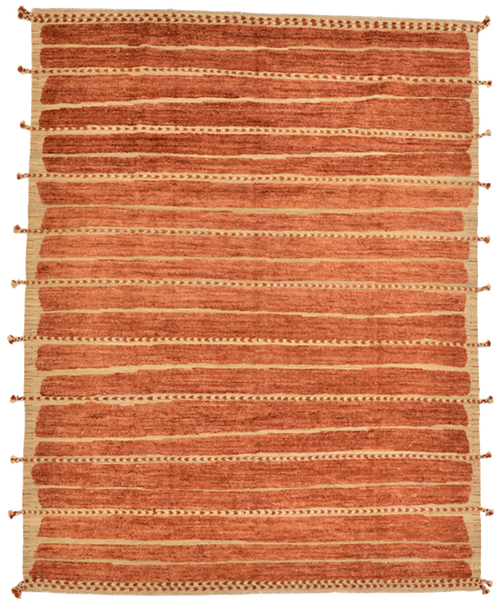 7'9 x 9'11 Tribal Red Moorish Style Sculpted Handmade Carpet