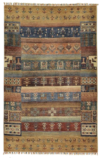 3'3 x 5' Tribal Handnotted Multicolor Gabbeh Carpet