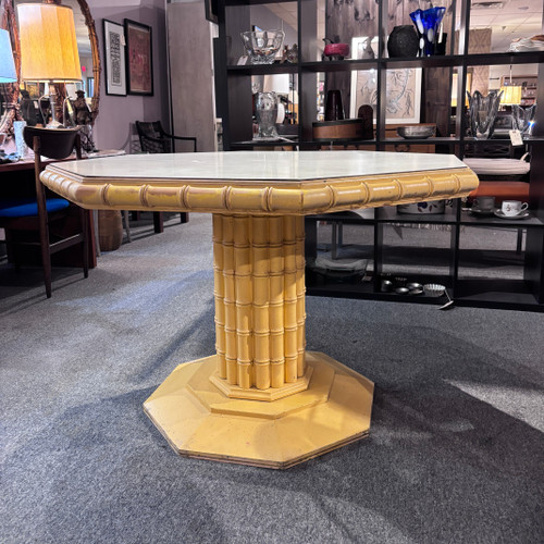 Yellow Faux Bamboo Dining Table