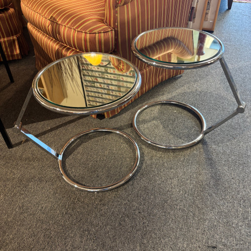 Petit Pair chrome and mirror glass side table