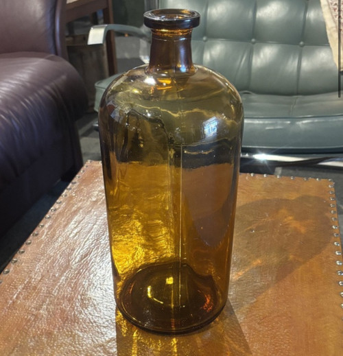 14 Inch High Large Antique Illinois Glass Co. Brown Glass Bottle 